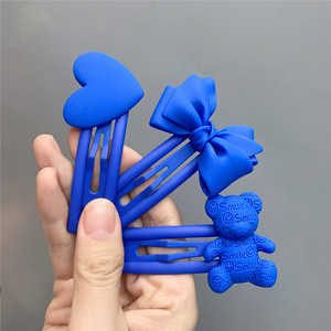 畅销热卖Ins流行发夹时尚发夹蓝色发饰几何蓝色bb夹