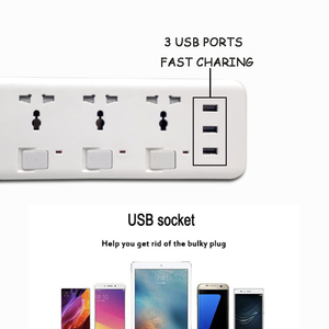 High Quality Universal EU UK AUS US Plug Power <strong>Usb</strong> Outlet <strong>13A</strong> 3 Way Electric Board Extension Cable for Desktop <strong>Socket</strong> - Product Image 4