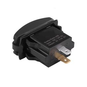 Dual USB Rocker Switch Blue Led Digital Voltmeter <strong>Input</strong> 12-24V Output 5V/3.1A for Fast Charging <strong>Electronic</strong> <strong>Devices</strong>,Universal