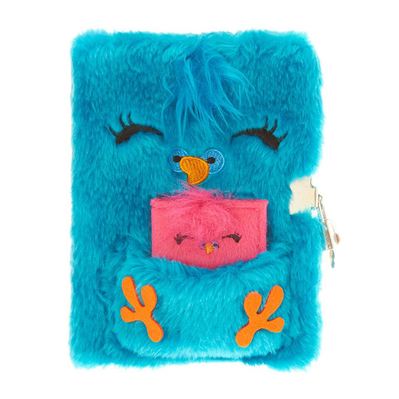 Seaygift, fábrica de China, venta al por mayor, económico, kawaii, diario de felpa, diario de viaje, cuaderno mullido con cerradura - Product Image 2
