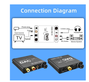 Convertidor de Audio Digital a analógico, convertidor óptico Toslink SPDIF Coaxial a RCA de 24 bits, adaptador Jack de 3,5mm, compatible con PCM /LPCM - Product Image 4