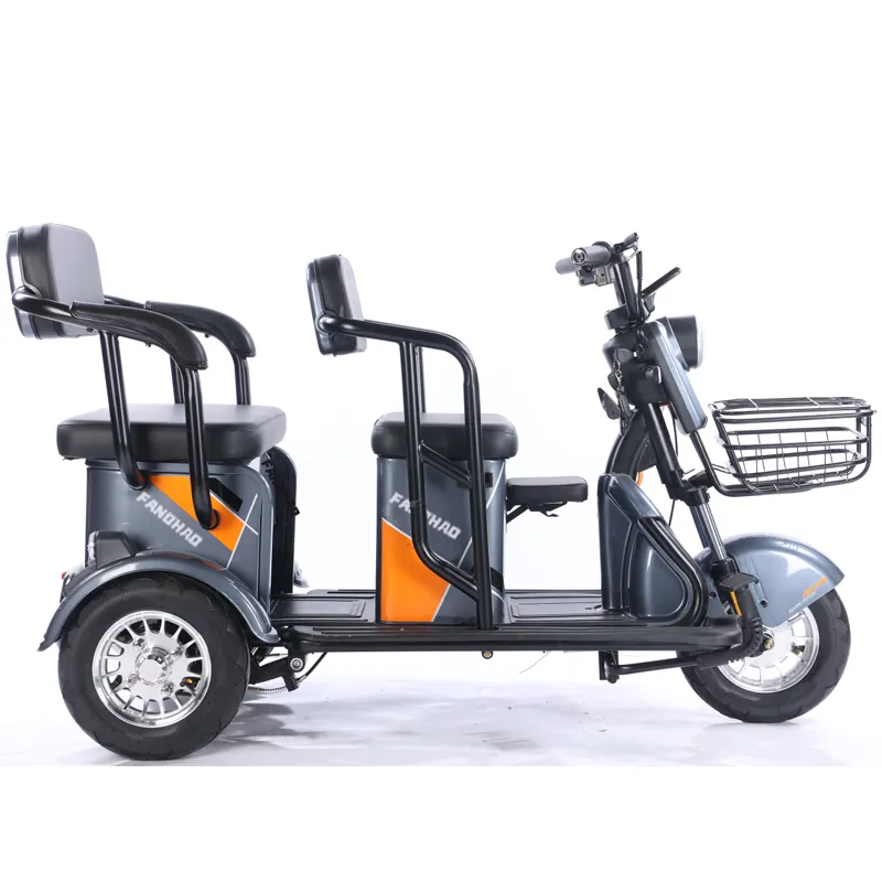 Triciclo de carga eléctrico de uso familiar Oem comercial motocicleta de 3 ruedas pasajeros discapacitados asiento para niños triciclos eléctricos