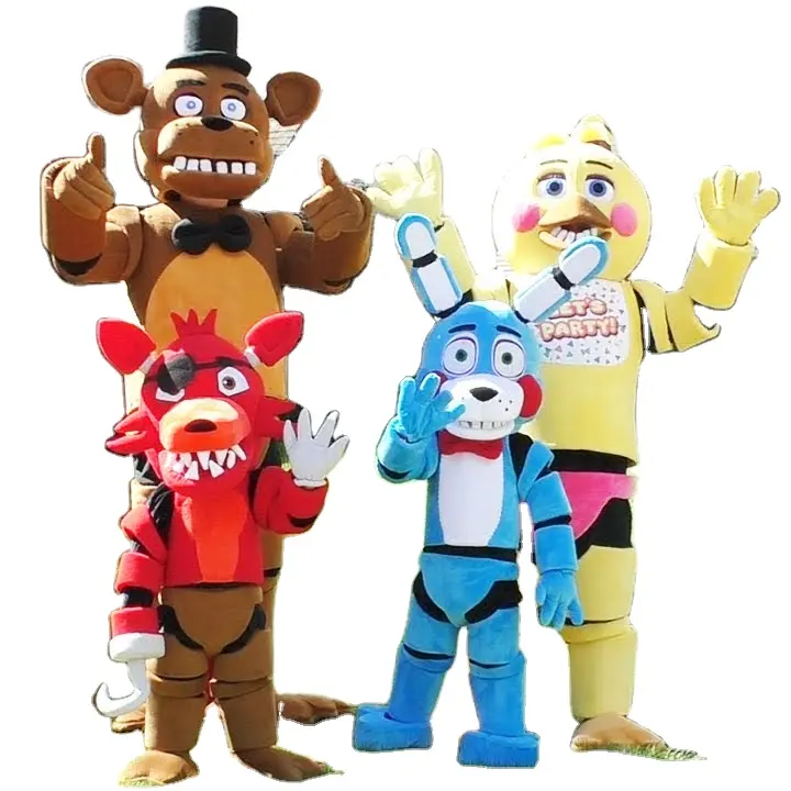 Fabrika özel kürklü maskot kostümleri beş Nights freddy'nin hayvan promosyon yetişkin karikatür