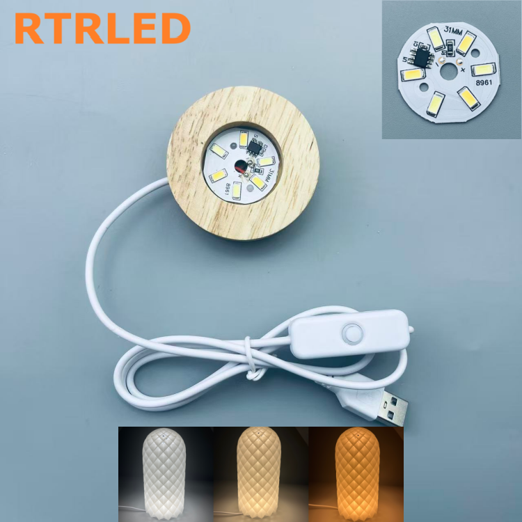 6cm-Dual-CCT(Warm/white) -Natural Wood Color
