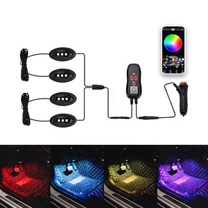 4-in-1 <strong>LED</strong> <strong>12V</strong> Auto Foot Ambiant Light Car Interior Vocal BLE App Control Atmosphere Lamp Rock Interior Light - Product Image 1