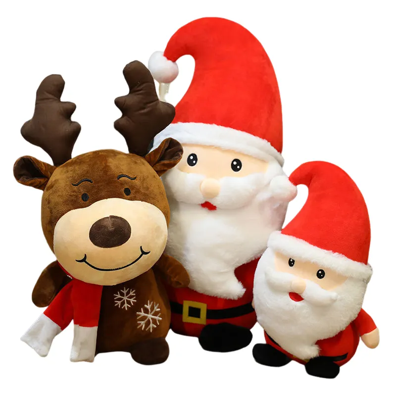 Suave Kawaii algodón relleno Animal de dibujos animados muñeca lindo ELK juguete regalos de Navidad para niños manualidades promocionales decoración del festival