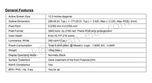 13.3นิ้ว UHD TFT LCD 13.3นิ้ว3840x2160 TFT โมดูลแสดงผล LCD โมดูล LG LP133UD1-SPA1 EDP แล็ปท็อปแท็บเล็ตหน้าจอ LCD - Product Image 5