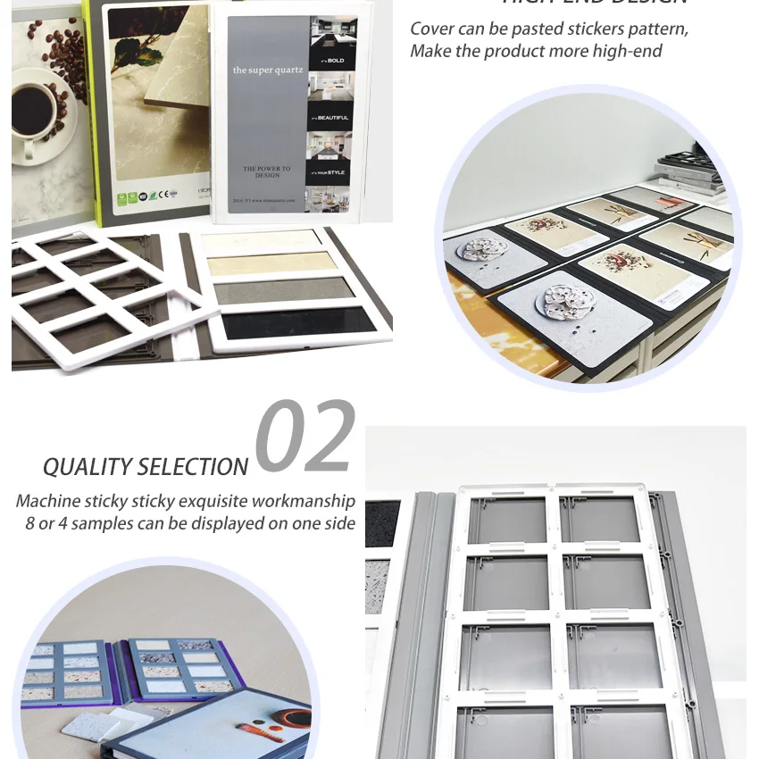 Wholesale Tile Modern Cardboard Display Folder Panel Ceramic Granite Marble Quartz Brochure Tiles Stone Sample Book