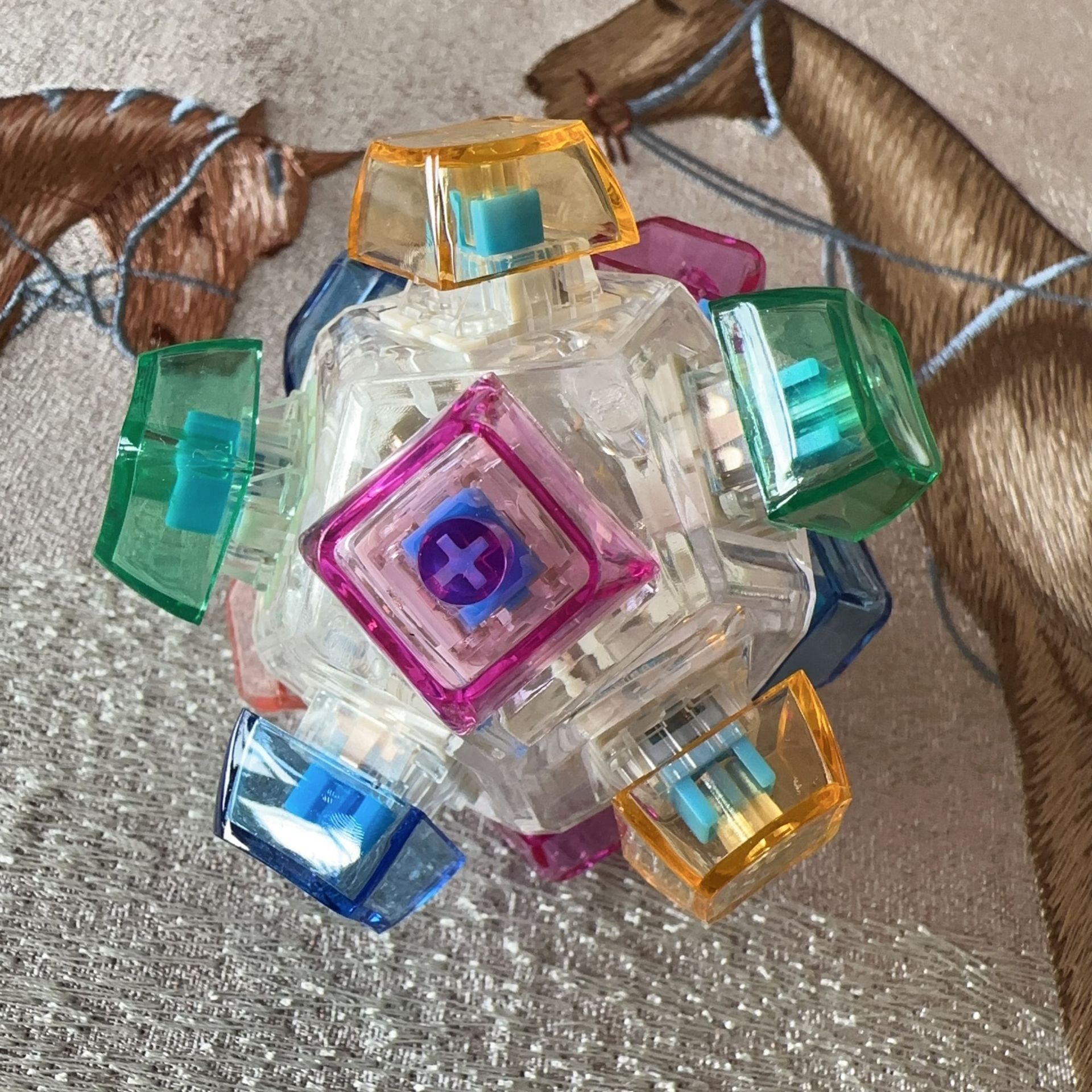Twelve key transparent shell-color cap mix