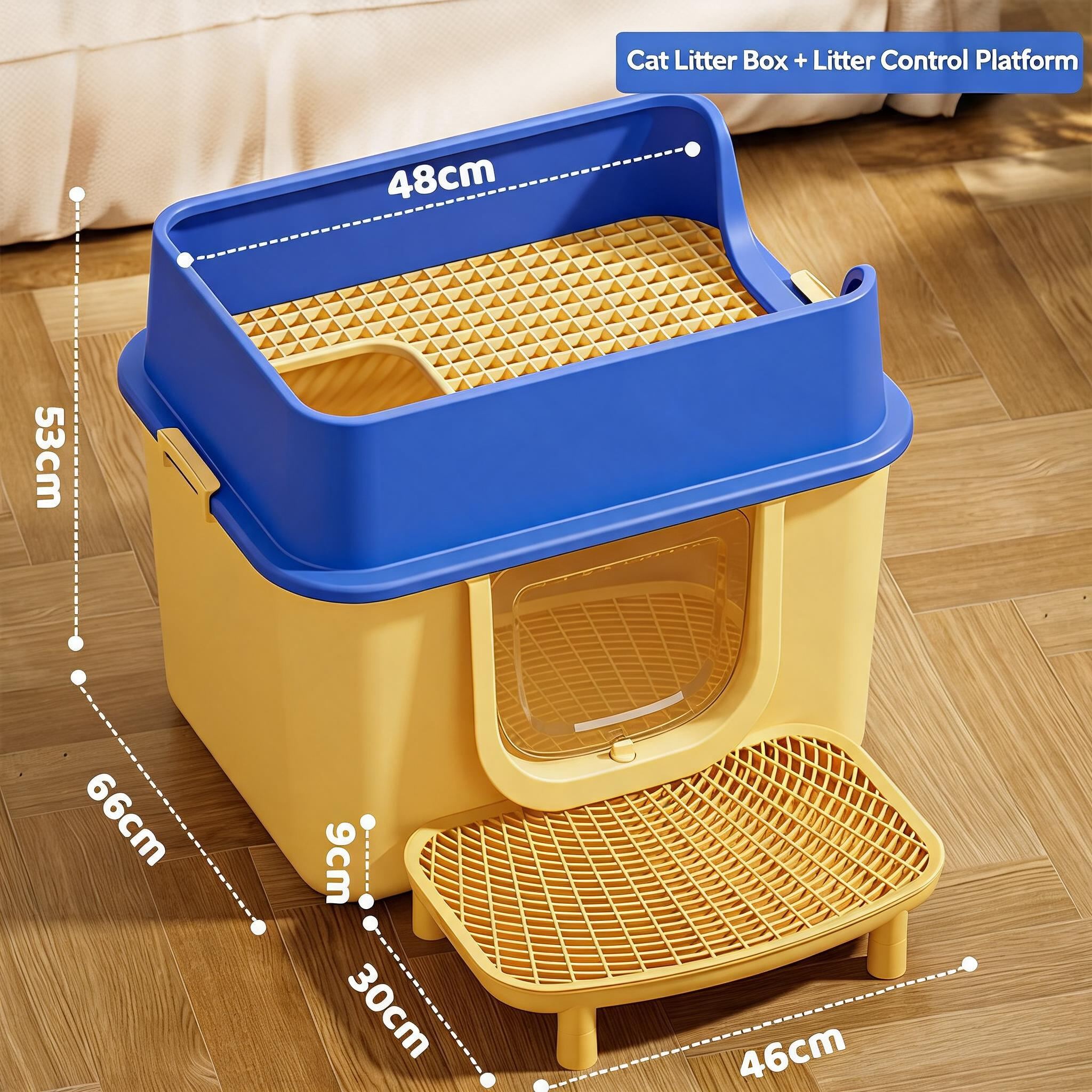 Blue and yellow+sand control bench