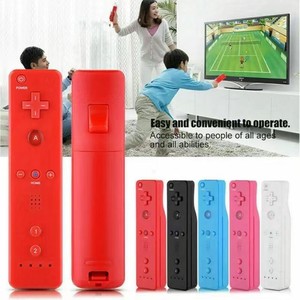 ปืนจอยสติ๊กไร้สายระยะไกลสำหรับ Wii U ประกอบด้วย Motion Plus แถบเปลือกซิลิโคนและตัวควบคุม nunchuck สีแดง - Product Image 3