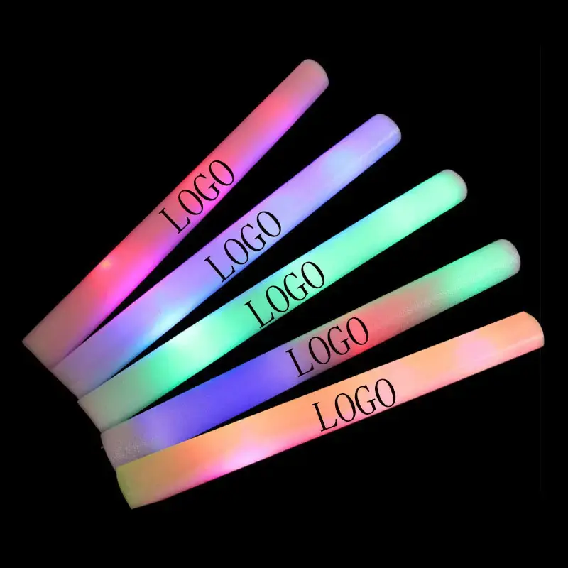 Mousse lumineuse Led multicolore de 47CM, bâton lumineux de marque pour la joie