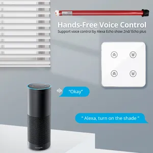 Zemismart 2-роликовый электродвигатель Zigbee Alexa Google Home Control 2 канальный переключатель 38 мм трубчатые жалюзи - Product Image 4