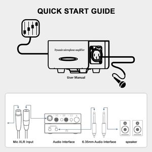 Dynamic <strong>Mic</strong> Activator Microphone Pre Amp Booster Gain Microphone Amplifier for Passive Ribbons Use Phantom Power - Product Image 6