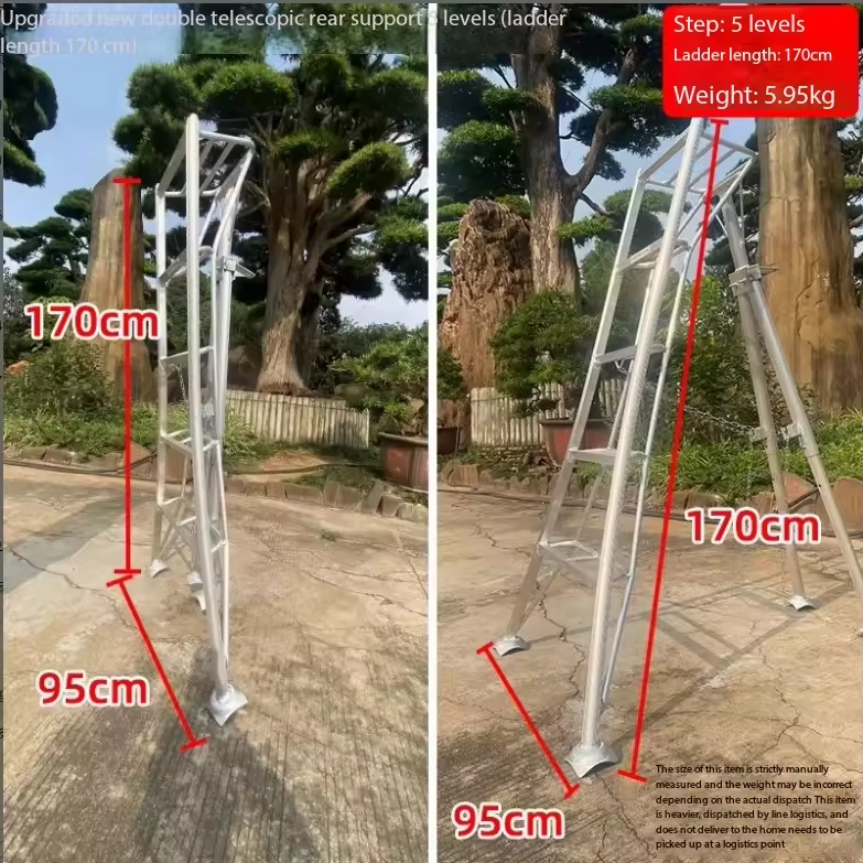 Scala da Giardino a Doppio Supporto con 5 Livelli Migliorati