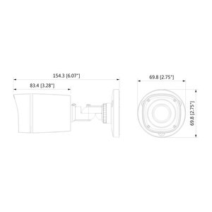* 插座 * 大华720P 1MP模拟子弹摄像机固定镜头3.6毫米IP67 DC12V HDCVI智能红外塑料外壳 - Product Image 2