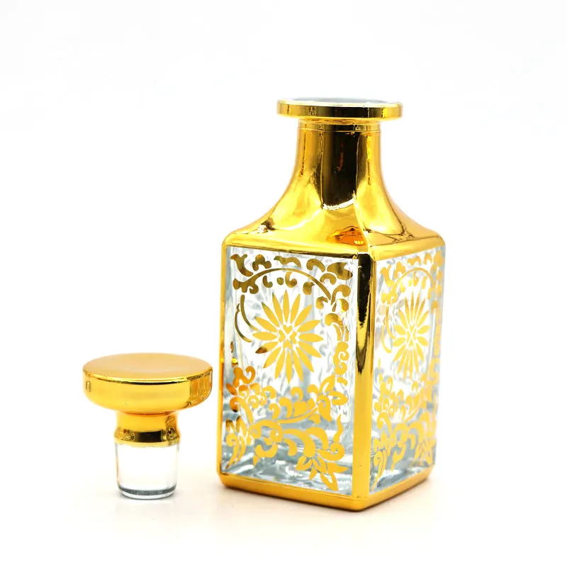150ml UV doré arabe vide Attar huile de parfum recharge décantation affichage bouteilles en verre