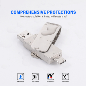 USB 2.0 TYPE-C闪存驱动器USB C闪存驱动器金属银新产品可旋转定制标志记忆棒 - Product Image 5