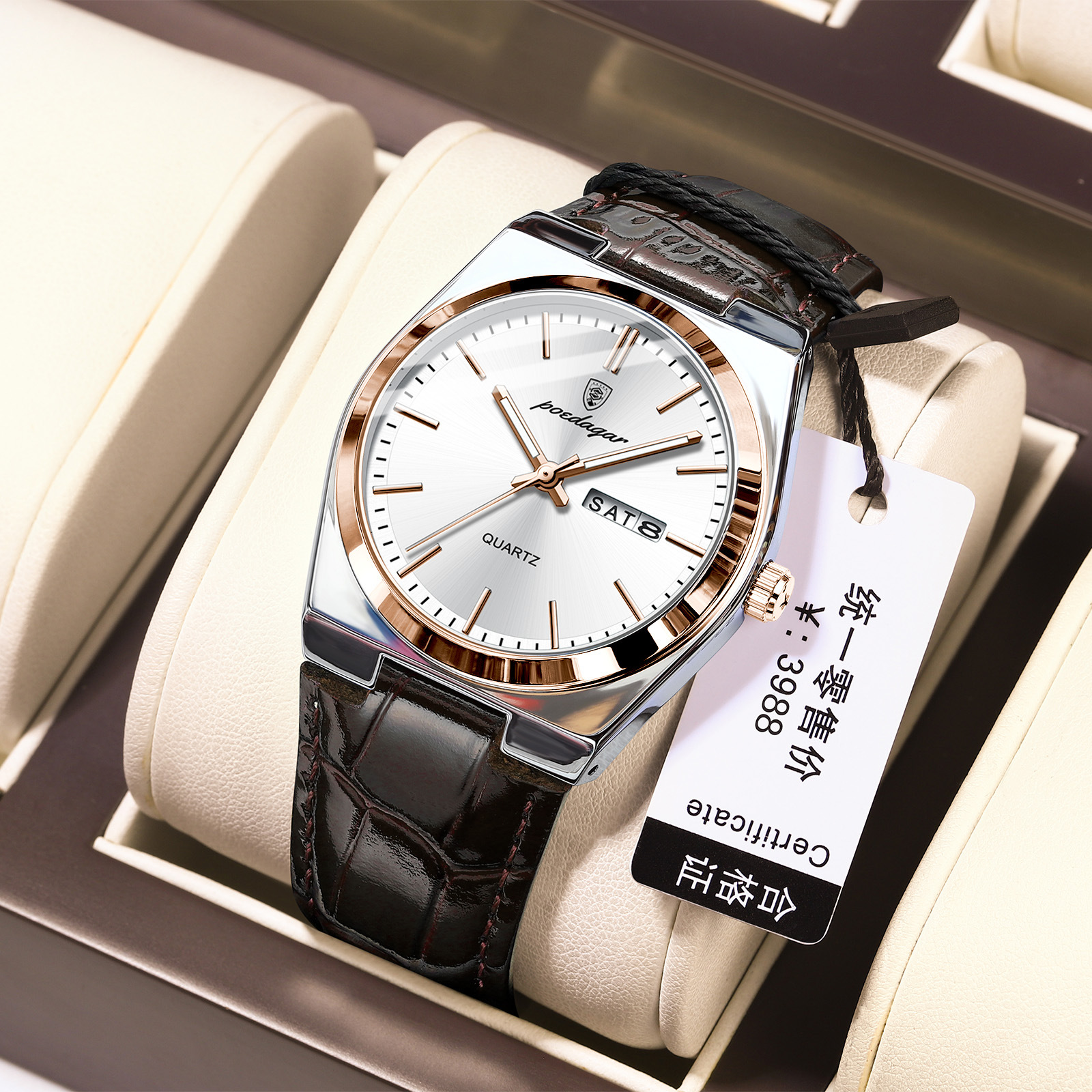 Leather-Silver Rose Gold