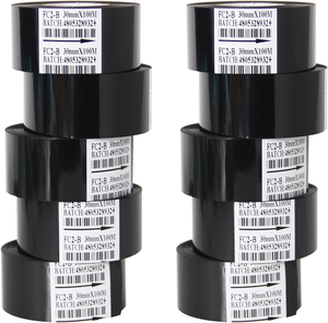 Cinta de transferencia térmica de resina de 30mm para codificador de fecha, máquina de codificación por lotes, lámina de estampado en caliente Compatible con impresora de etiquetas, 30mm x 100m - Product Image 1