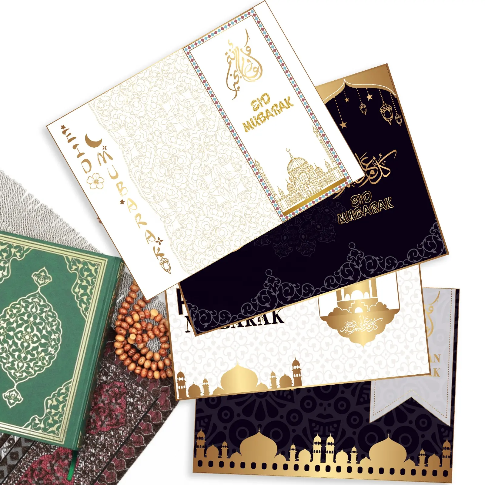 HK004 Eid Mubarak Muslim Ramadan Party Einladung stabelle Tisch karte Grußkarten und Umschläge Eid Dekorationen Party zubehör