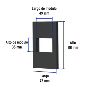 12 adet kutu, 1 pencere plakası, 1.5 modül, İspanyol hattı, siyah renk - Product Image 3