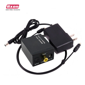Convertidor de audio digital a analógico con adaptador de corriente CC y 1 cable de audio de fibra óptica de PC US Power - Product Image 1