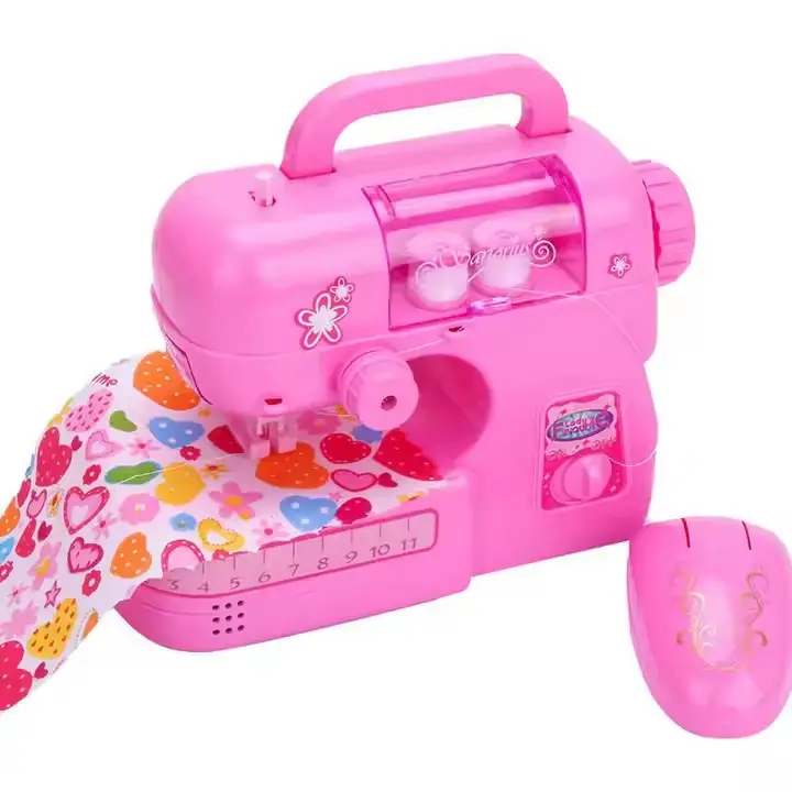Conjunto de casinha de brincar para crianças, mini máquina de costura de plástico, brinquedo para crianças