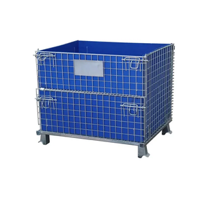Contenedor de malla de alambre plegable personalizado de alta calidad Acabado galvanizado Diseño plegable apilable Hojas de PP Almacenamiento de almacén - Product Image 6