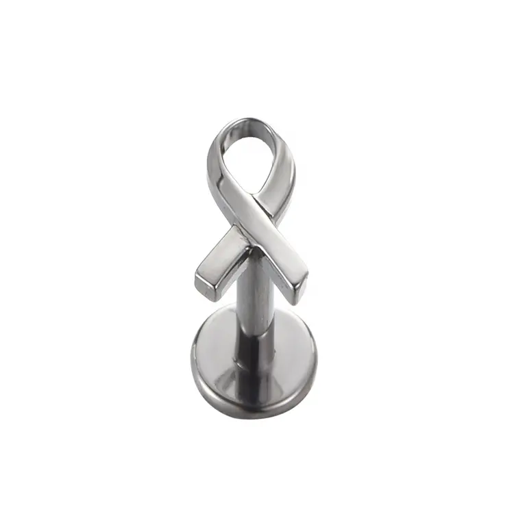ASTM F136 Titanium Ribbon Tie Top Labret Ring Titanium Body Piercing Supply