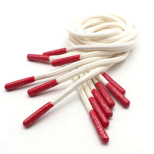 KY Custom Hoodie String Draw Cords Cuerda con puntas de metal de goma Cordón redondo plano para ropa Correas de cabeza de goma - Product Image 3