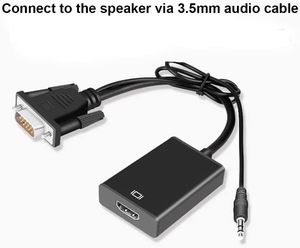 <strong>VGA</strong> <strong>to</strong> HD <strong>Adapter</strong> with 3.5mm Audio and Power Cable, <strong>VGA</strong> <strong>to</strong> <strong>HDMI</strong> Converter 1080p 60Hz