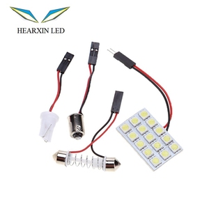 โดมแผงไฟ PCB 15SMD 5050 LED รถยนต์ด้านบนแสงโดมสำหรับการอ่านภายในแสงหลังคาที่มี T10 BA9S S8.5 Festoon หลอดไฟ Adap