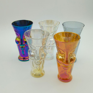 Factory Wholesale High Quality 350ml Colorful Relief <strong>Design</strong> Electroplated <strong>Single</strong>-layer Glass <strong>Drinks</strong> <strong>Cup</strong> - Product Image 1