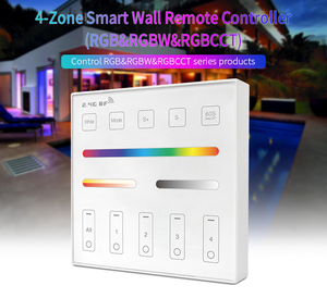 WR01RF multifunción RGB/RGBW/RGBCCT Pared de hogar inteligente RF 2,4G Panel táctil remoto inalámbrico Control de iluminación de tira Led 4 zonas 86mm - Product Image 6