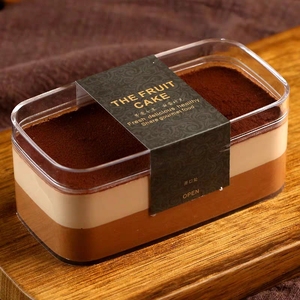 2025 popüler PS şeffaf plastik Tiramisu tatlı bisküvi tatlı çerez için kapaklı kutu dikdörtgen plastik pasta kutusu - Product Image 5
