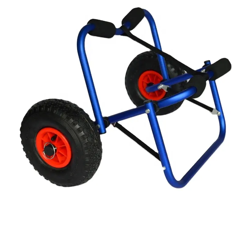 YONK Blue Tubing New Design U Boat Beach Trolley Kayak Cart with 10" PU Foam Wheel