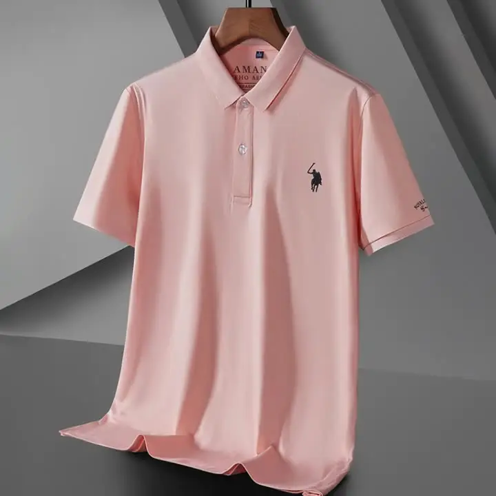 POLO inglés de verano para hombre, camiseta de manga corta con bordado de solapa, camiseta Paul, Polo holgado fino de media manga para hombre