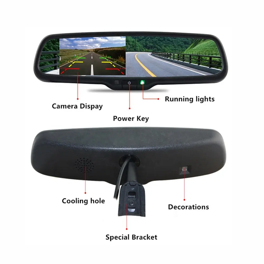 HD high quality 4.3 inch car rear view camera for Suzuki Car mirror