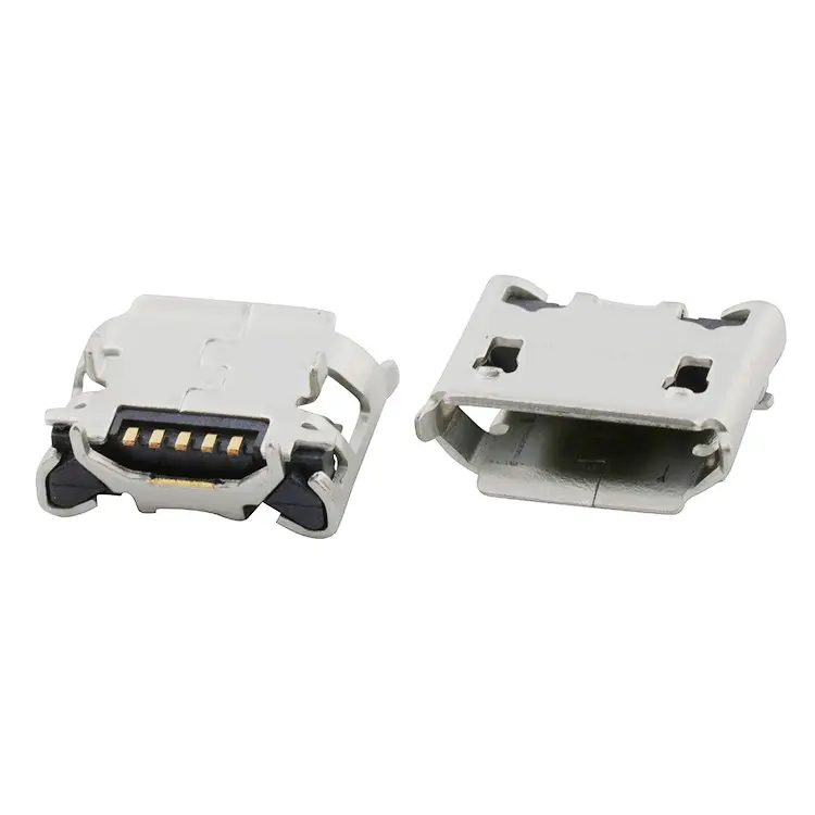 Conector de puerto de carga hembra tipo buey de 5 pines tipo Micro USB 2,0 B