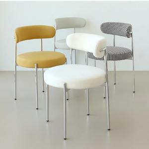 Fornitura produttore all'ingrosso sedile spesso imbottito in velluto tessuto sedia da pranzo per sala da pranzo mobili - Product Image 1