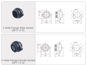 工业IP68防水SP17连接器2-10针塑料高直角定向型号系列SP1710 & <span class=keywords><strong>SP1711</strong></span>