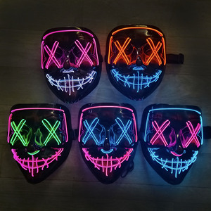 Halloween LED Cold Light Props <strong>Script</strong> Werewolf Kill Party Jump tide <strong>Play</strong> V Face New Double Color Light Mask - Product Image 2