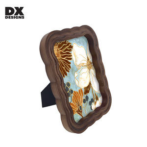 DX thiết kế cong sò khung MDF Tabletop 4x6 inch gợn sóng sóng phong cách khung ảnh bằng gỗ lượn sóng gỗ hình ảnh khung - Product Image 2
