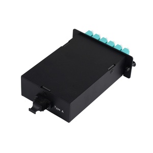 Caja de panel de conexión de gabinete de terminal de distribución de fibra óptica personalizada 1u 96 núcleos con módulo MPO Om4 PLC