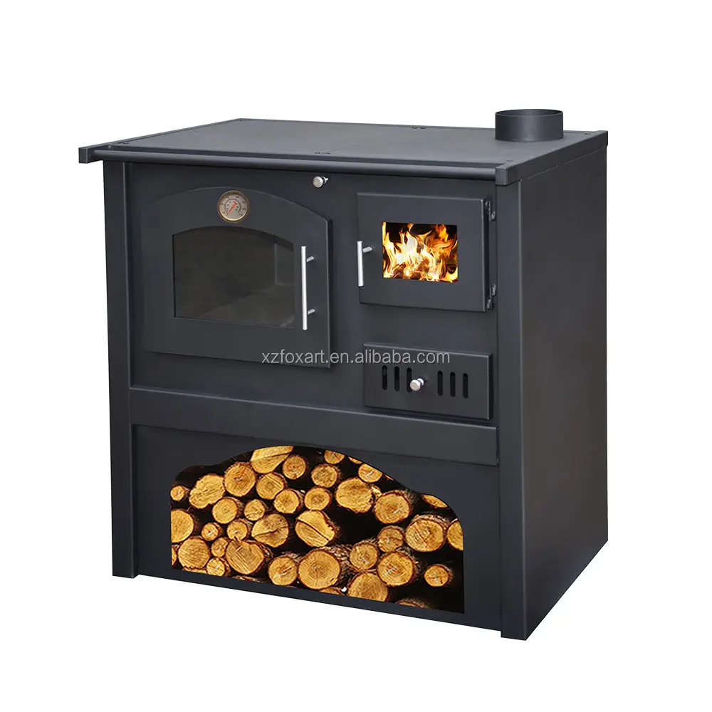 تصميم جديد الخشب حرق موقد للطهي مع فرن و الخشب التدفئة الموقد