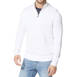 Áo len nam 100% cotton dệt kim tay dài mùa thu, kiểu dáng áo khoác có khóa kéo một phần cổ đứng, sản xuất bởi nhà máy dệt kim. - Product Image 6