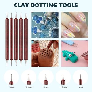 เครื่องมือปั้นจุดดินเหนียว9ชิ้นเครื่องมือทำจุดสำหรับงานจิตรกรรมมันดาลาเครื่องมือปั้นสองทาง - Product Image 2