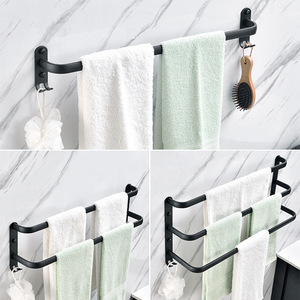 Wall Mounting Rack with <strong>Towel</strong> Bars and <strong>Towel</strong> Hooks Bathroom <strong>hang</strong> <strong>Towel</strong> Rack Aluminum Hotel - Product Image 2