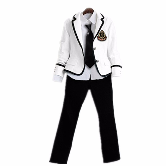 Haut blanc + chemise et cravate + pantalon noir